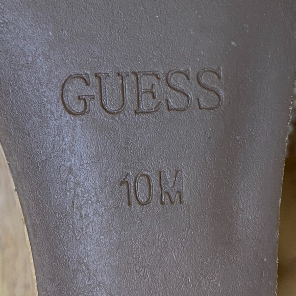 Like New! GUESS Gold Bling Wedges Sandals - Picture 7 of 7